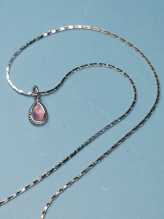 Amethyst Necklace with 18" Box Chain