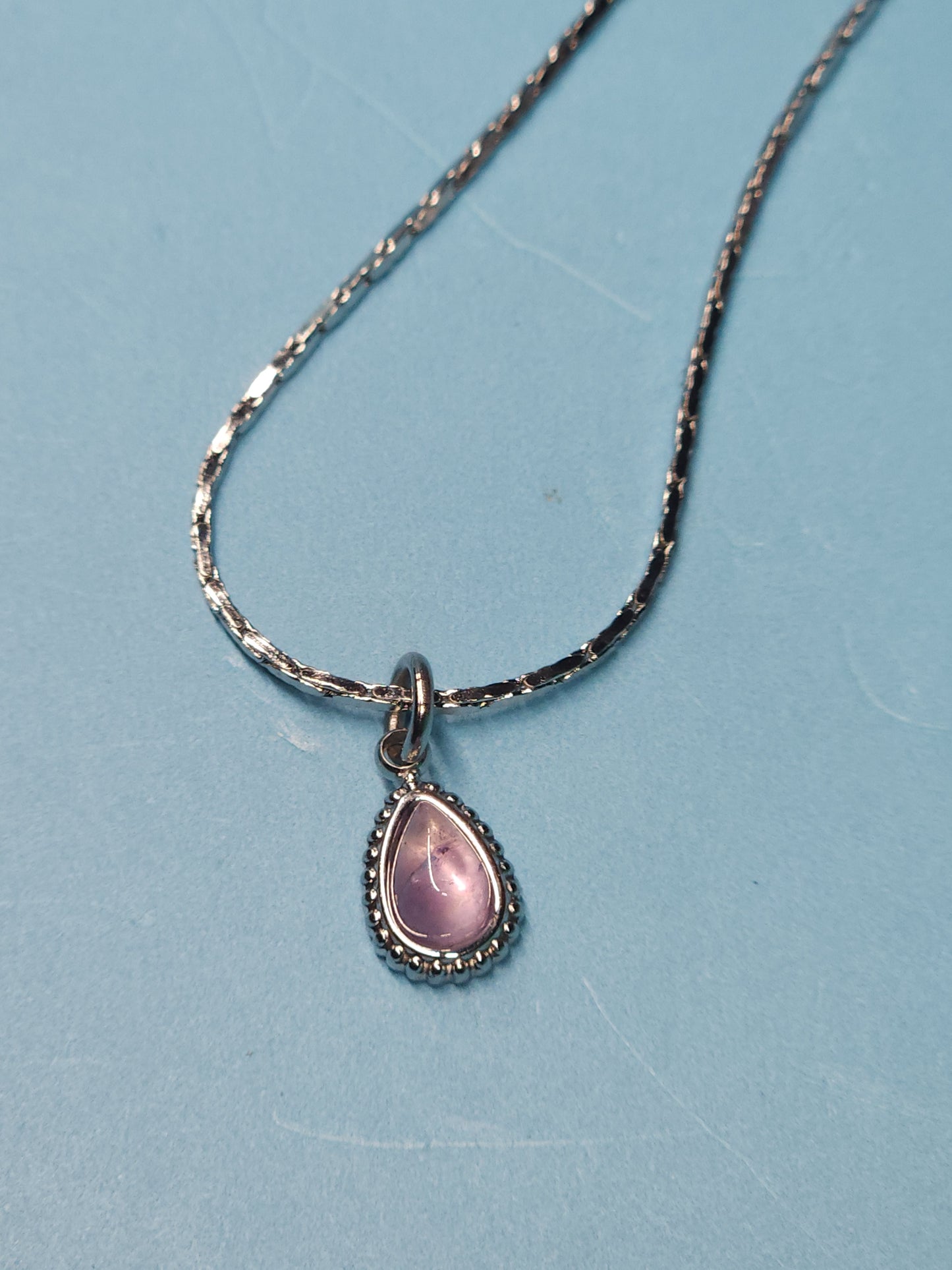 Amethyst Necklace with 18" Box Chain