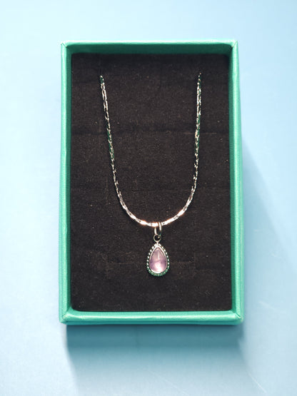 Amethyst Necklace with 18" Box Chain