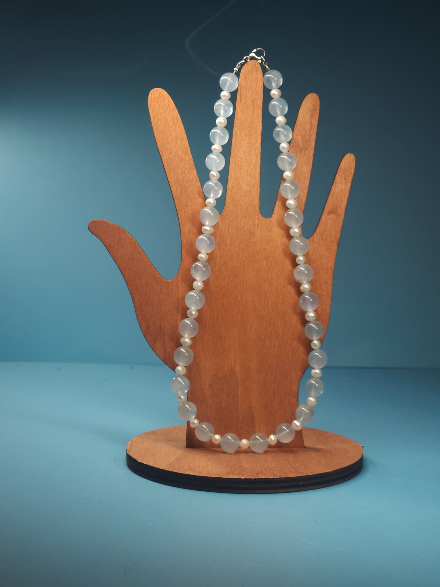 Aquamarine and Freshwater Pearl Necklace