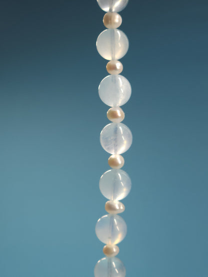 Aquamarine and Freshwater Pearl Necklace