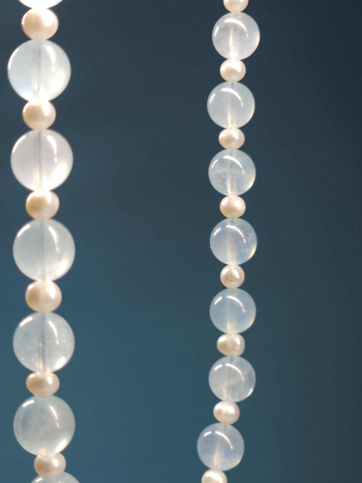 Aquamarine and Freshwater Pearl Necklace