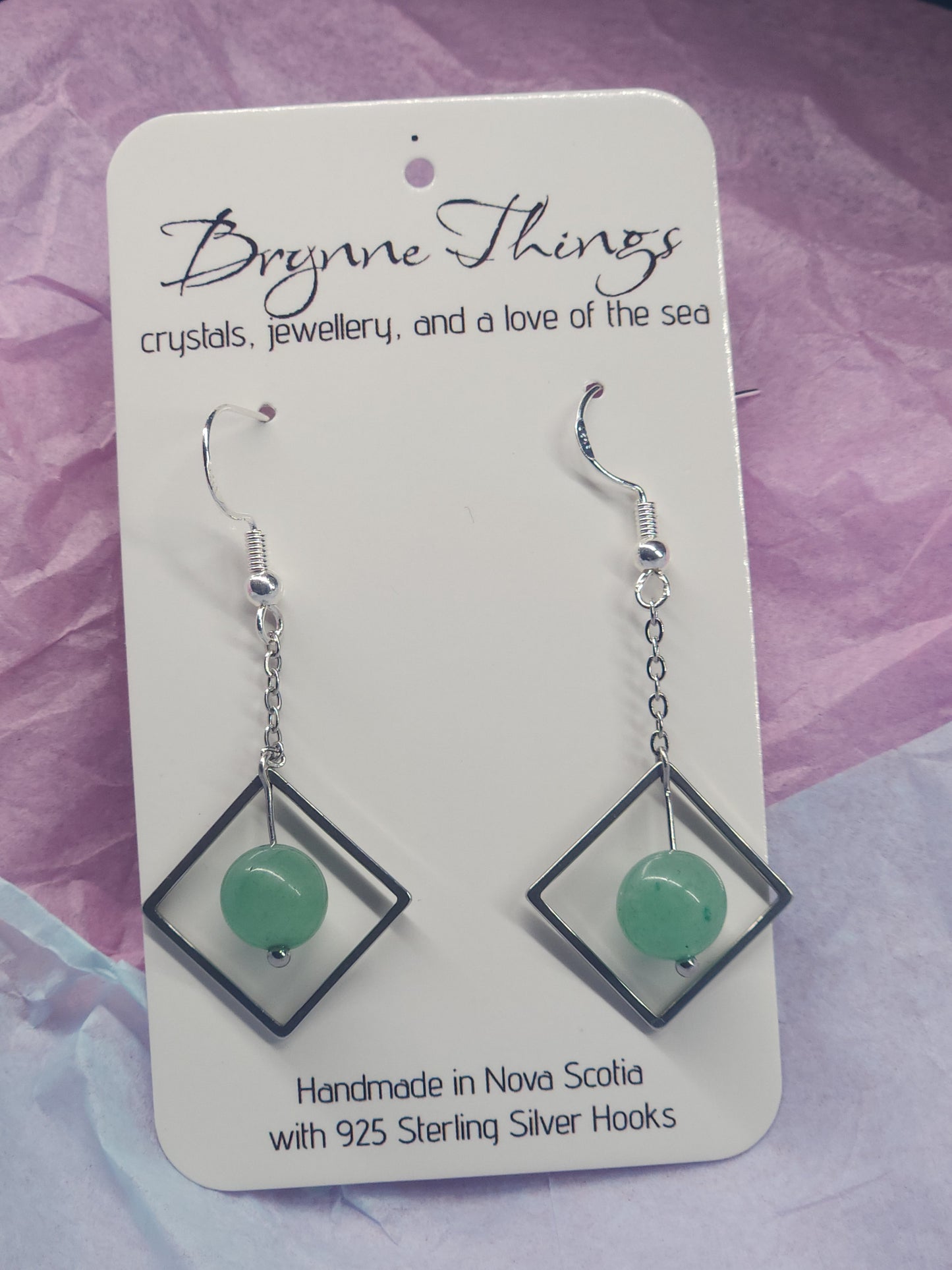 Green Aventurine Diamond Earrings