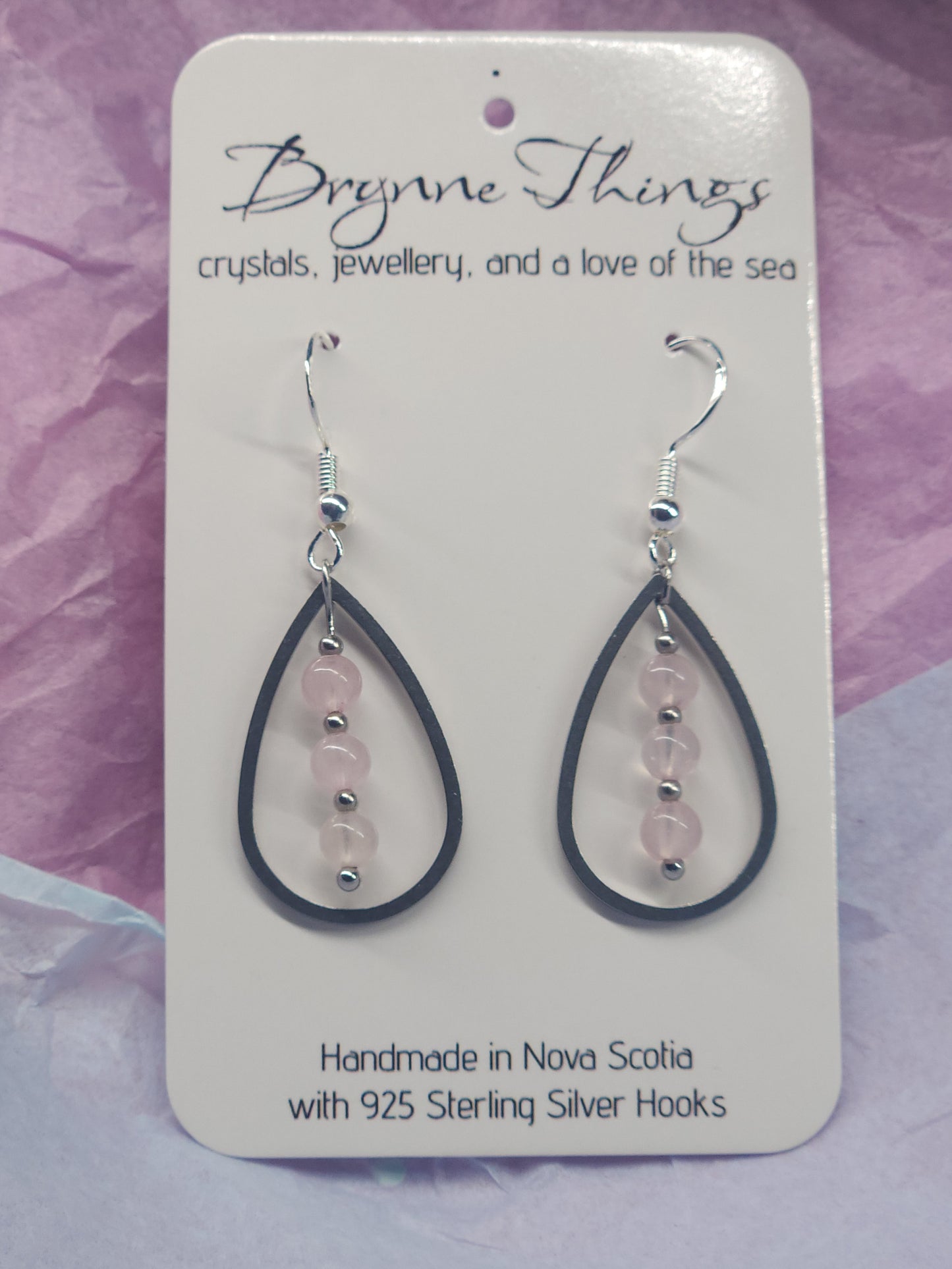 Rose Quartz Teardrop Earrings