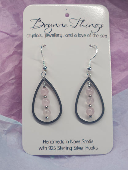 Rose Quartz Teardrop Earrings