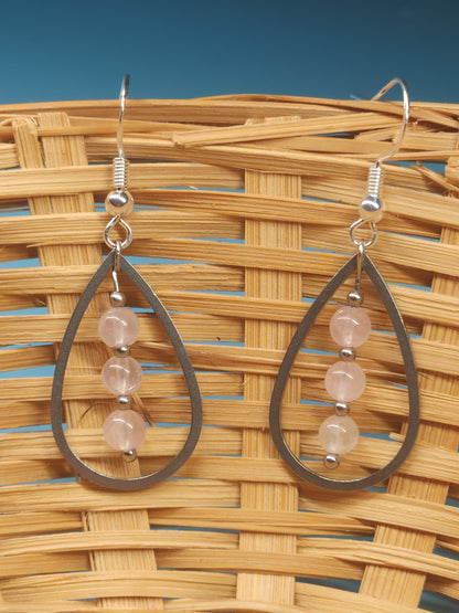 Rose Quartz Teardrop Earrings