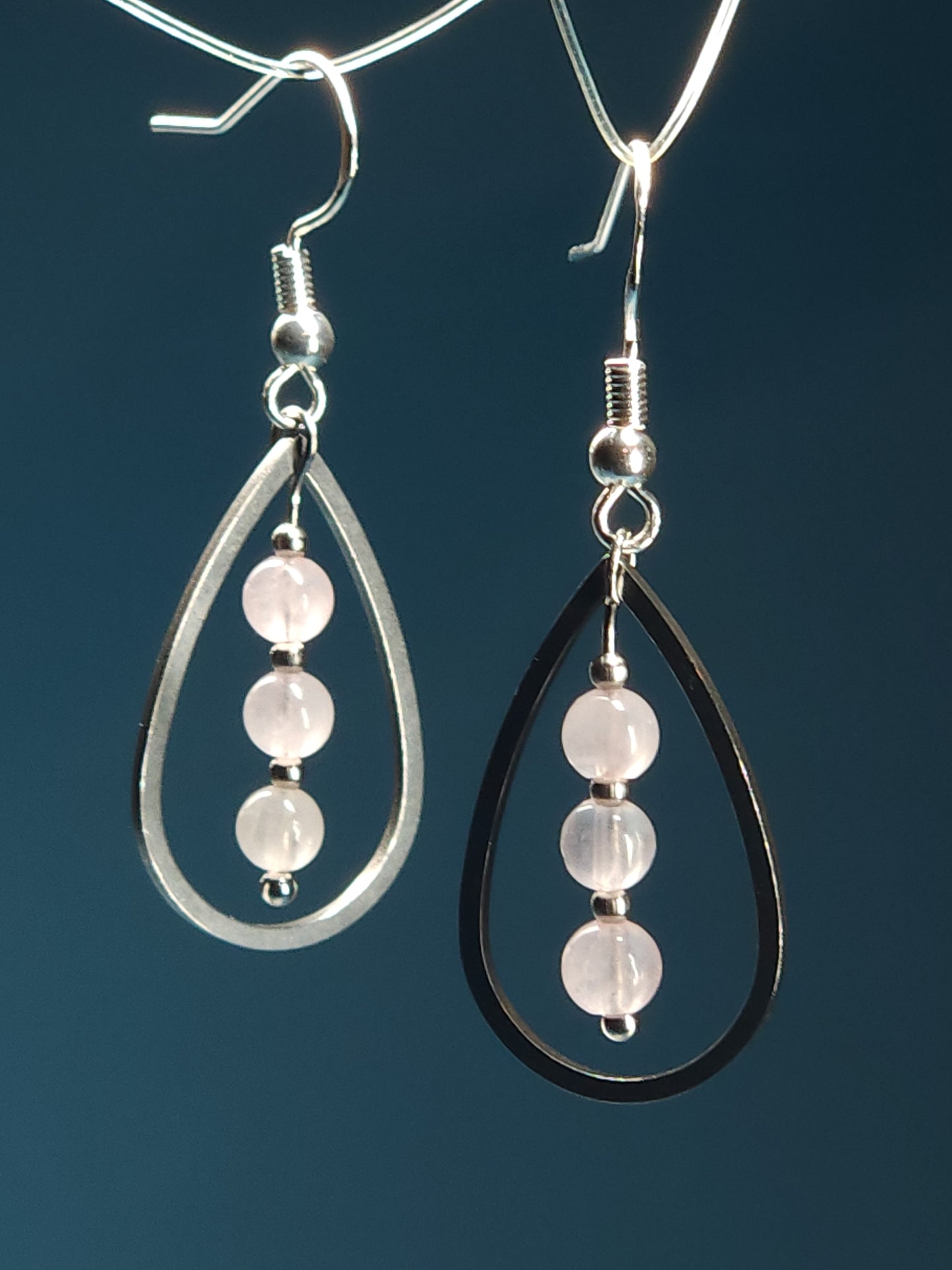 Rose Quartz Teardrop Earrings