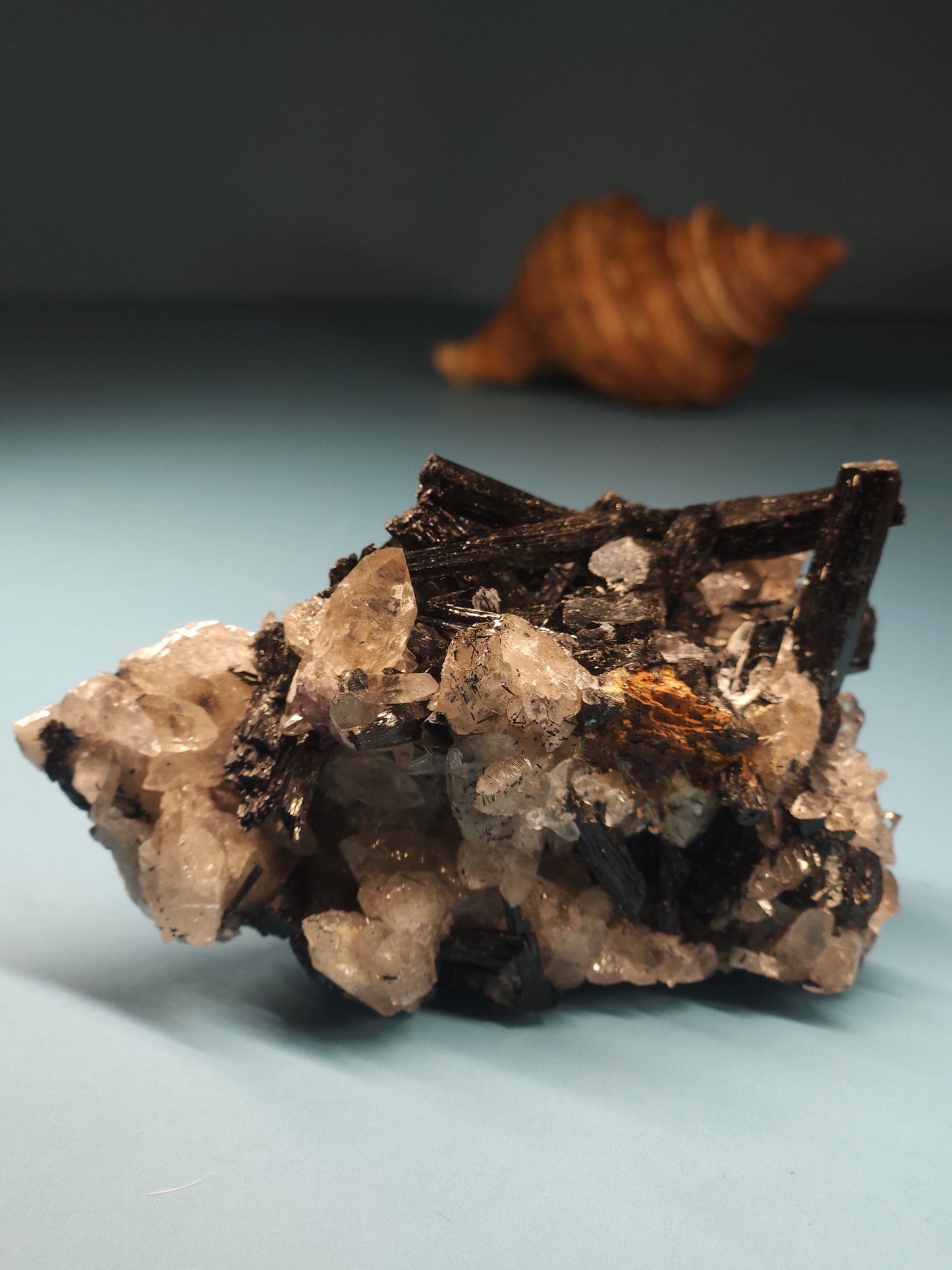 Smoky Quartz and Tourmaline Specimen 175g