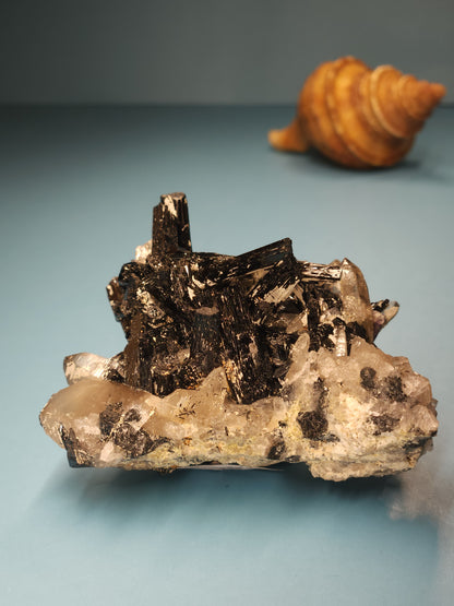 Smoky Quartz and Tourmaline Specimen 175g