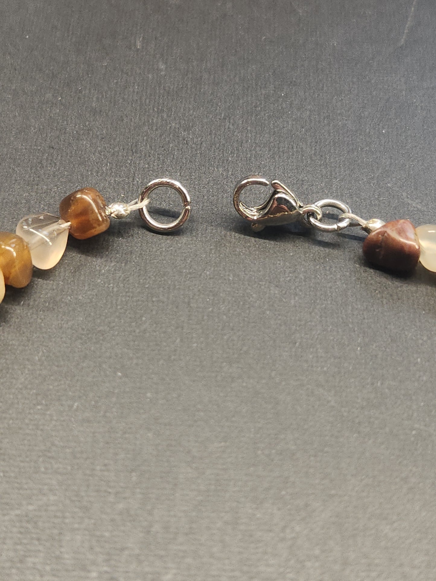 Petrified Wood Stainless Cable Bracelet PWC-001S