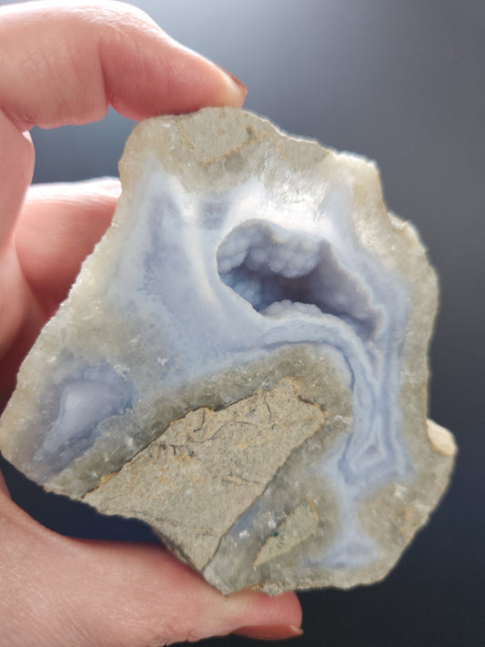 Blue Lace Agate, Face-Polished Geode 284g