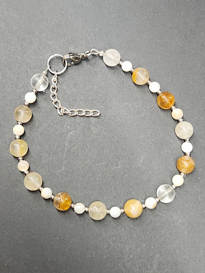 Golden Healer and Shell Bead Stainless Bracelet BRTT-2