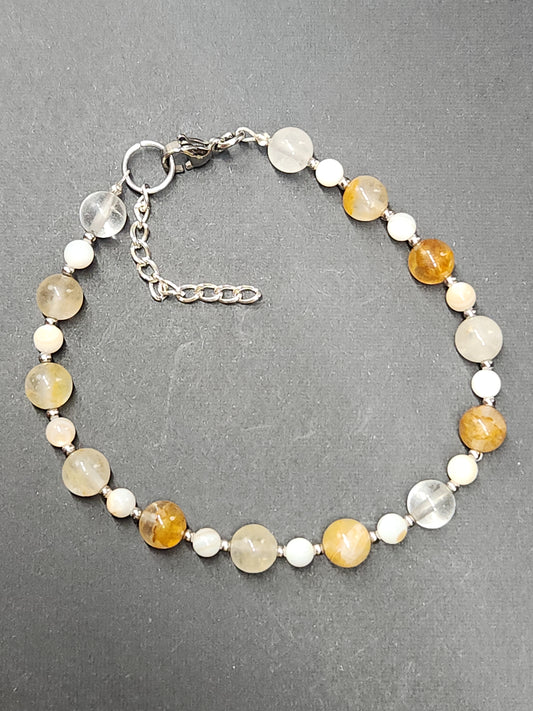 Golden Healer and Shell Bead Stainless Bracelet BRTT-2