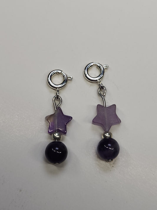 Amethyst Star Beaded Charm C-AMS