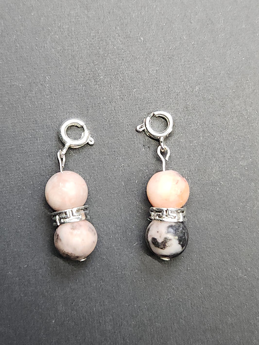 Pink Zebra Jasper Beaded Charm C-PZ
