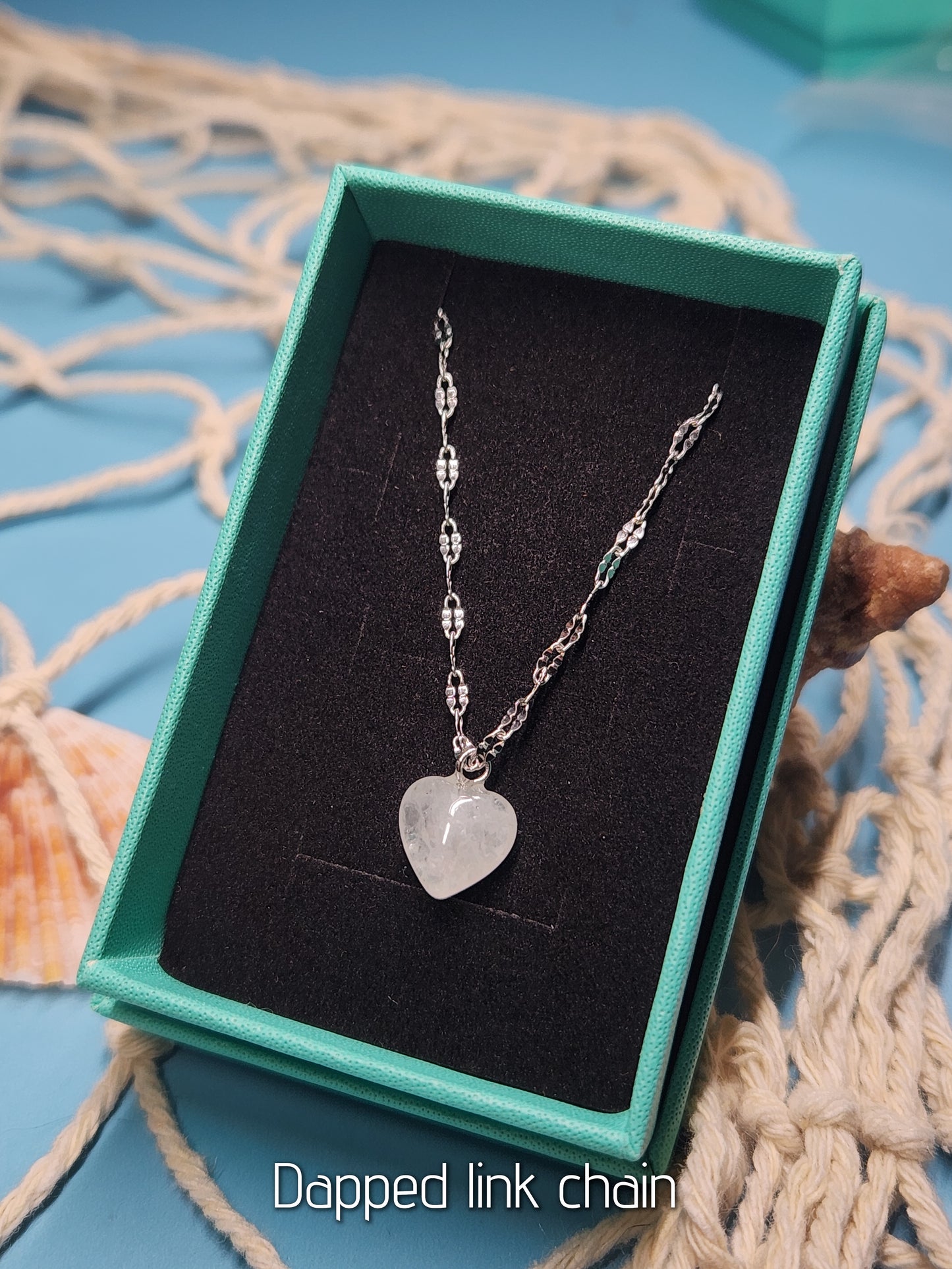 Clear Quartz Heart Stainless Steel Chain Necklace
