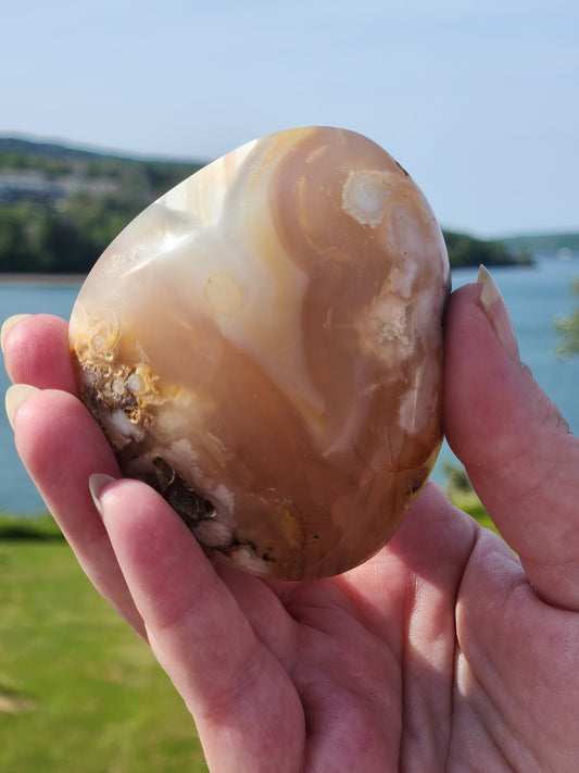 Flower Agate Palmstone FAP002