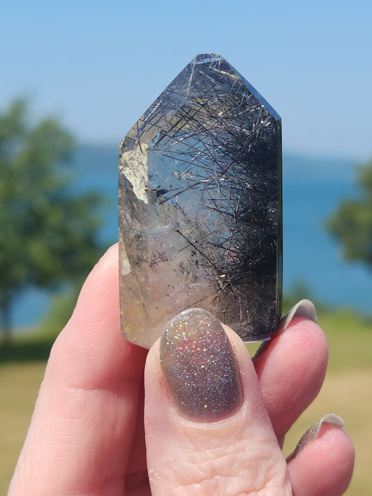 Tourmalinated Quartz Point 28g