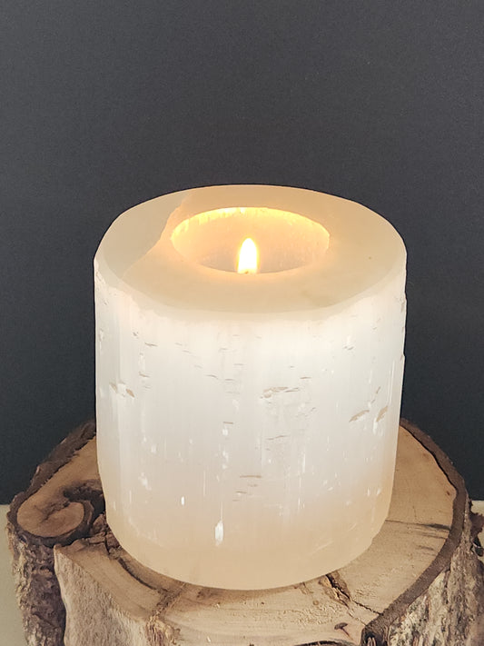 Selenite Candle Holder 8cm