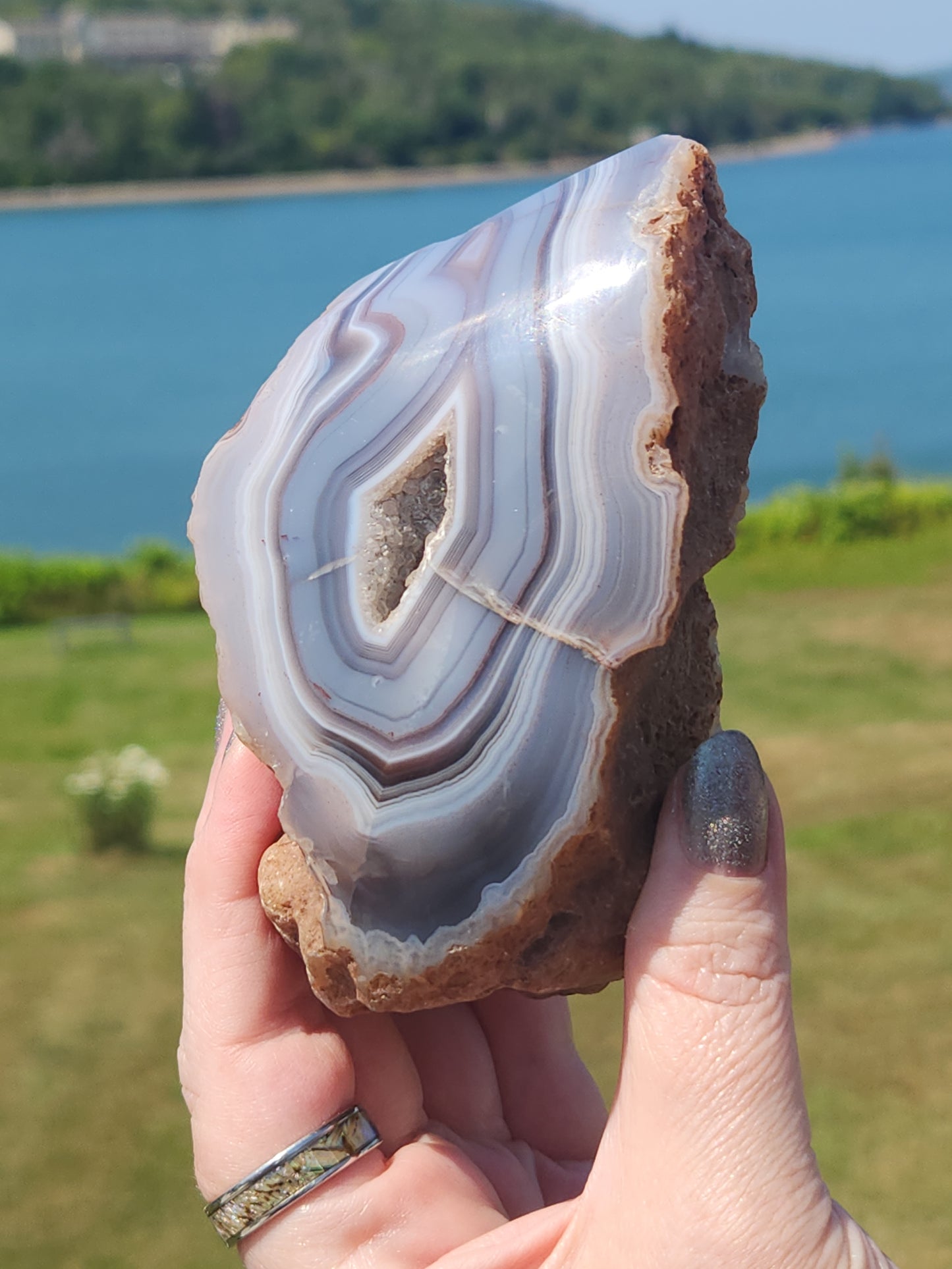 Shashe River Agate Polished One Side 520g