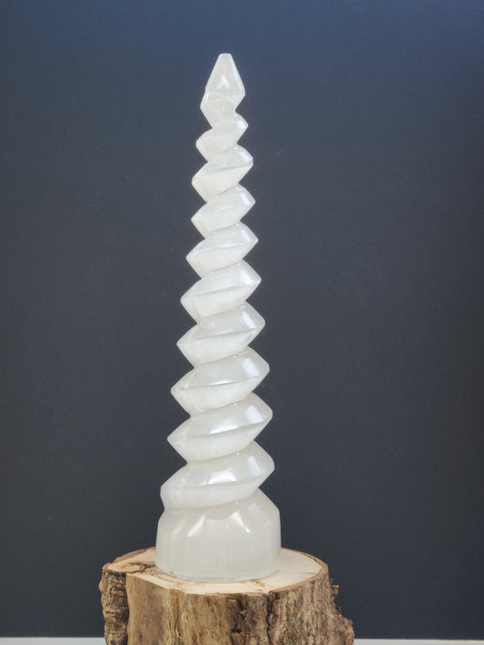 30cm Selenite Spiral Tower SST-30