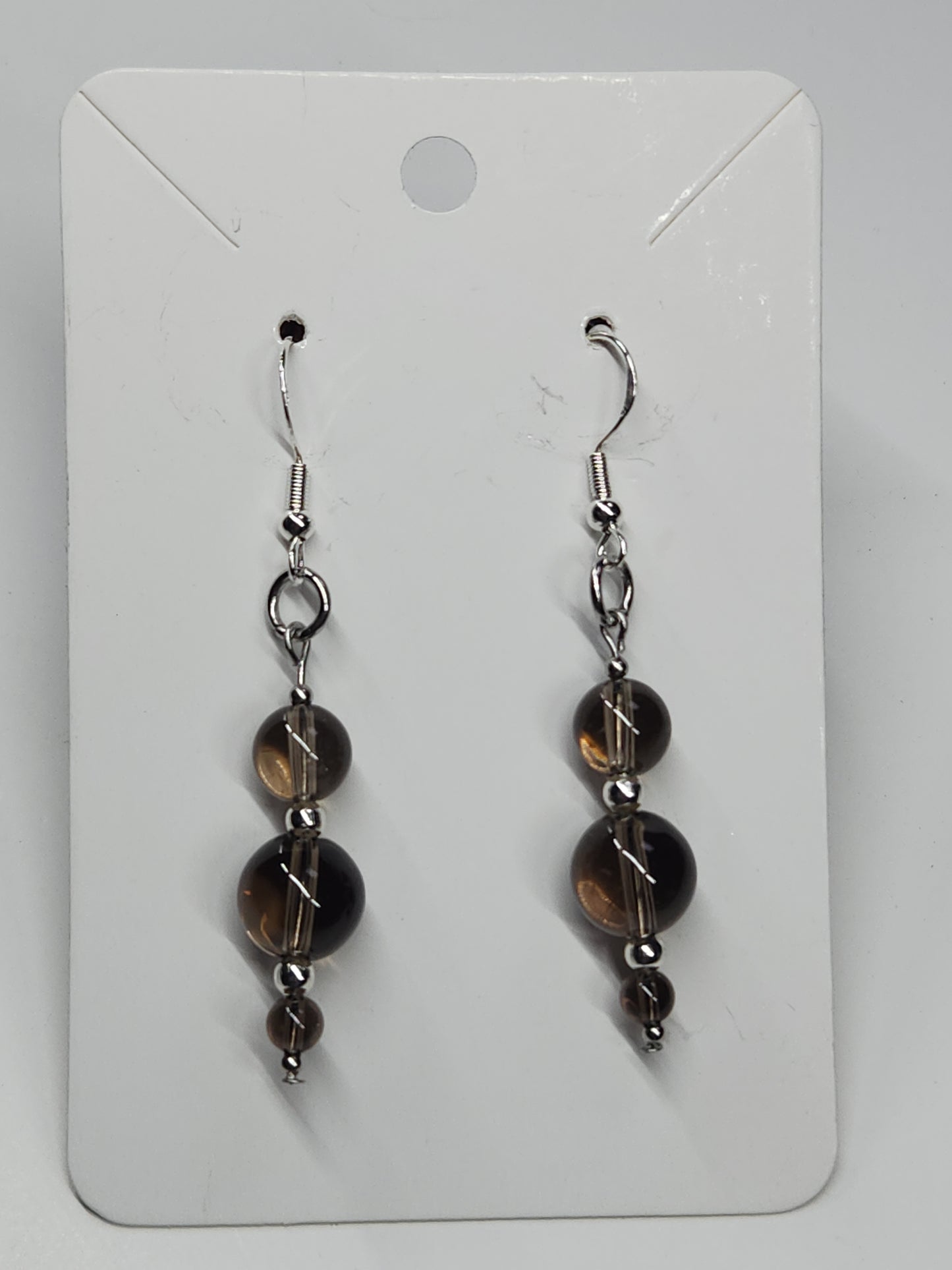Smokey Quartz Beaded Earrings ER3