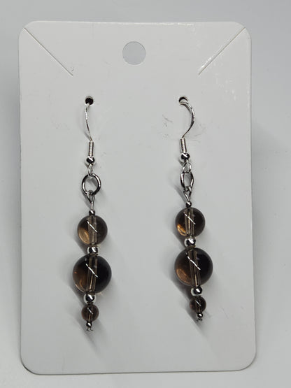 Smokey Quartz Beaded Earrings ER3
