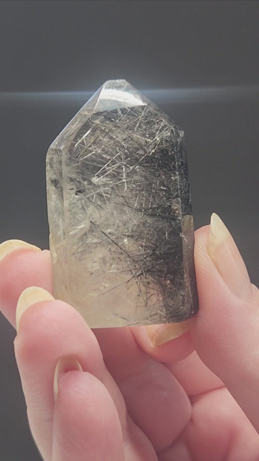 Tourmalinated Quartz Point 28g