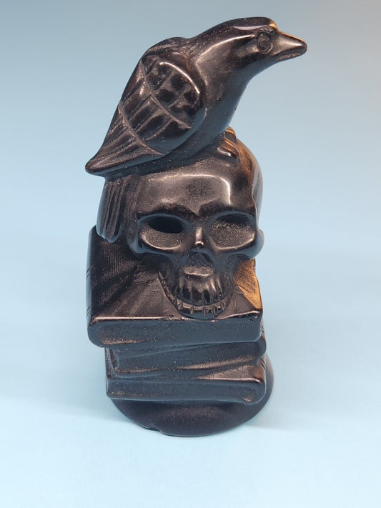 Raven on Skull on Books