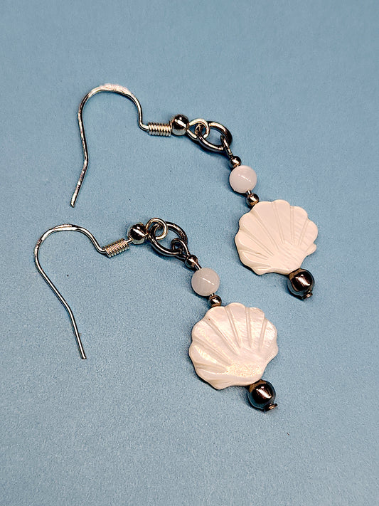 Seashell Earrings with Shell Beads